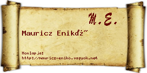 Mauricz Enikő névjegykártya